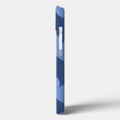 ブルーのジオメトリックウェーブ柄マット仕上げ Case-Mate iPhoneケース (裏面 / 左)