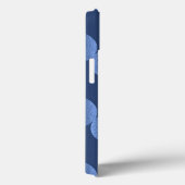 ブルーのジオメトリックウェーブ柄マット仕上げ Case-Mate iPhoneケース (裏面 / 右)