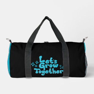 ブルーのジムバッグ Let's Grow Together ダッフルバッグ