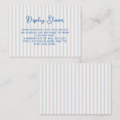 ブルーのストライプのウェディングシャワーディスプレイシャワー エンクロージャーカード (正面/裏面)