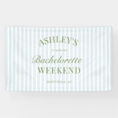 ブルーのストライプのバチェロレッテパーティーのバナー 横断幕 (横)