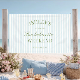 ブルーのストライプのバチェロレッテパーティーのバナー 横断幕