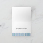 ブルーのストライプの感謝カード サンキューカード (内部)