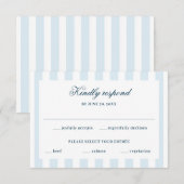 ブルーのストライプ 出欠カード (正面/裏面)