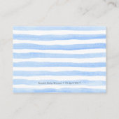 ブルーのストライプ 出産前におくる本のリクエストカード エンクロージャーカード (裏面)