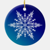 ブルーのスノーフレーク セラミックオーナメント (裏面)