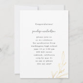 ブルーのスパッシュ Botanical フォト 卒業パーティー 招待状 (裏面)