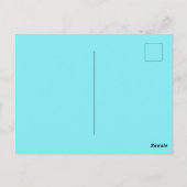 ブルーのタイダイ・エイリアン・ピースサイン・キュート・サイエンスフィクション ポストカード (裏面)