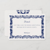 ブルーのタラベラタイル　詳細カード　招待状挿入紙 エンクロージャーカード (正面/裏面)