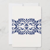 ブルーのタラベラ・タイル スペインのフィエスタ　セーブ・ザ・デート 招待状 (裏面)