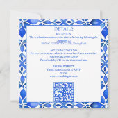 ブルーのタレヴェラ スペインのタイルが一つになったウェディング 招待状 (裏面)