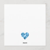 ブルーのダイヤモンドハートがデザインされたかわいい教師カード シーズンカード (裏面)