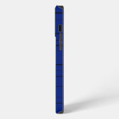 ブルーのチェック柄 iPhoneケース (左側面)