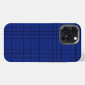 ブルーのチェック柄 iPhoneケース (裏面横)