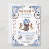 ブルーのチャラ・フラワーブーツのキンセアニエラ 招待状 (正面)