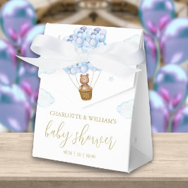 ブルーのテディベアのベビーシャワー Boy Baby Shower フェイバーボックス