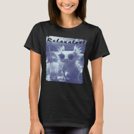 ブルーのディストressedリラックスアホロートル女性用 tシャツ