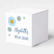 ブルーのデイジー フラワーのブライダルシャワー