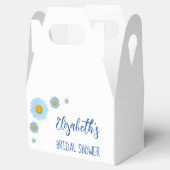 ブルーのデイジー フラワーブライダルシャワー フェイバーボックス (オープン)