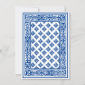 ブルーのトランプベガスウェディング感謝カード 招待状 (裏面)