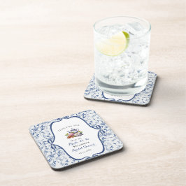 ブルーのトワルドジューイ ティーパーティー ブライズシャワー コースター