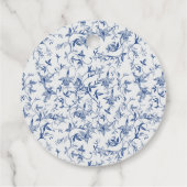 ブルーのトワルドジューイ ティーパーティー ブライダルシャワー フェイバータグ (裏面)