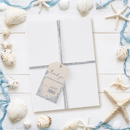 ブルーのトワール オーシャンテーマのブライダルシャワー ギフトタグ