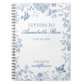 ブルーのトワール・ド・ジュイ フローラルレターズ バースデーガールへ ノートブック (正面)