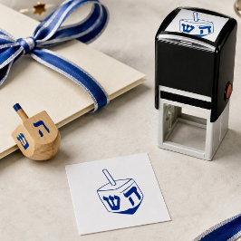 ブルーのドライデル ハヌカ Jewish Holiday セルフインキングスタンプ