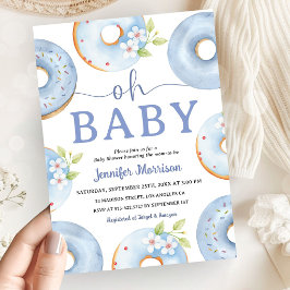 ブルーのドーナツ ベイビーシャワーの招待状 招待状