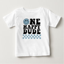 ブルーのハッピーデュードの誕生日Tシャツ