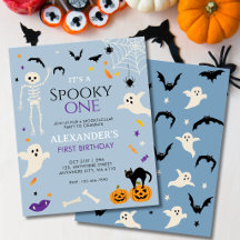 ブルーのハロウィン1歳の誕生日おばけ