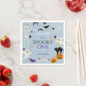 ブルーのハロウィン1歳の誕生日おばけ スタンダードカクテルナプキン (インサイチュ)