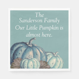 ブルーのパンプキンベイビーシャワー スタンダードランチョンナプキン