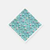 ブルーのパーティー スタンダードカクテルナプキン (角)