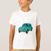 ブルーのヒッピーカー ヘインズ タグレス Tシャツ (正面)