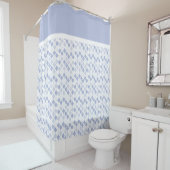 ブルーのファンキーなダイヤモンド幾何学パターン シャワーカーテン (インサイチュ)