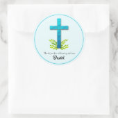 ブルーのファーストコミュニオンクロス ラウンドシール (バッグ)