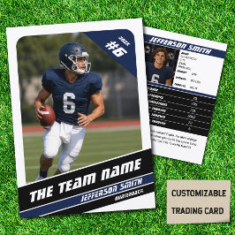 ブルーのフットボールチームトレーディングカード スポーツギフトのアイデア コーリングカード