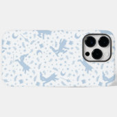 ブルーのフラワーモチーフの野性のものたち Case-Mate iPhoneケース (裏面 (横))