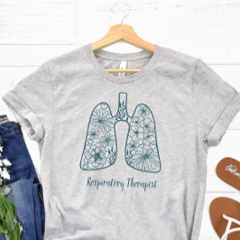 ブルーのフラワーリスパイラトリーセラピスト Tシャツ