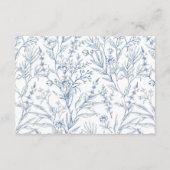 ブルーのフランス花柄 バット・ミッツヴァー RSVP 封入カード エンクロージャーカード (裏面)