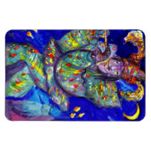 ブルーのフルート奏者/ベネツィアカーニバルナイト マグネット (横)