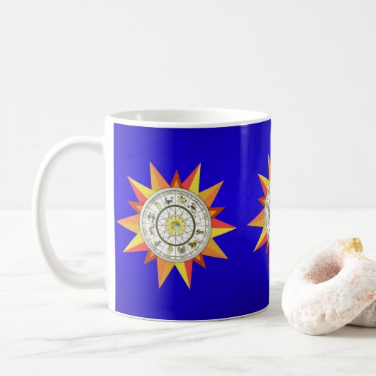 ブルーのマグカップ 星座柄 コーヒーマグカップ (ドーナツ)