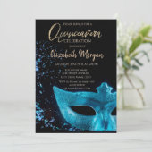 ブルーのマスク、コンフェッティのキンセアニエラ 招待状 (スタンド正面)