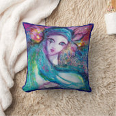 ブルーのマスク/ベネチアンマスカレードボール,ティール(緑がかった色) クッション (ブランケット)