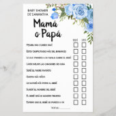 ブルーのママ or パパ 彼が言った 彼女が言った バイリンガル ゲーム カード (裏面)