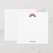 ブルーのモダンな虹を想う ノートカード (正面/裏面)