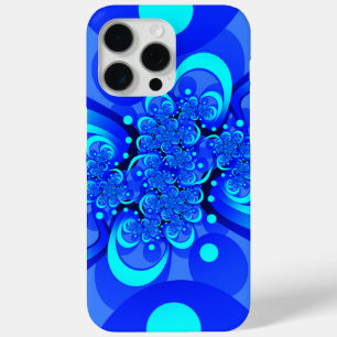 ブルーのモダンアブストラクトフラクタルアート iPhone 15 PRO MAXケース
