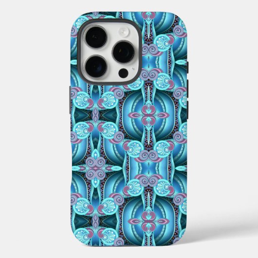 ブルーのモダンアートiPhone/iPadケース Case-Mate iPhoneケース (裏面)